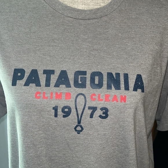 PATAGONIA Climb Clean 1973 Men's Large Slim Fit Gray Short Sleeve T-shirt. - Picture 2 of 7